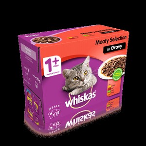 Whiskas Pouch 1+ Meat Selection In Gravy (12)